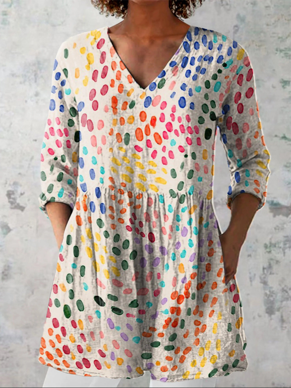 Pauline — Soft-Knit V-Neck Blouse