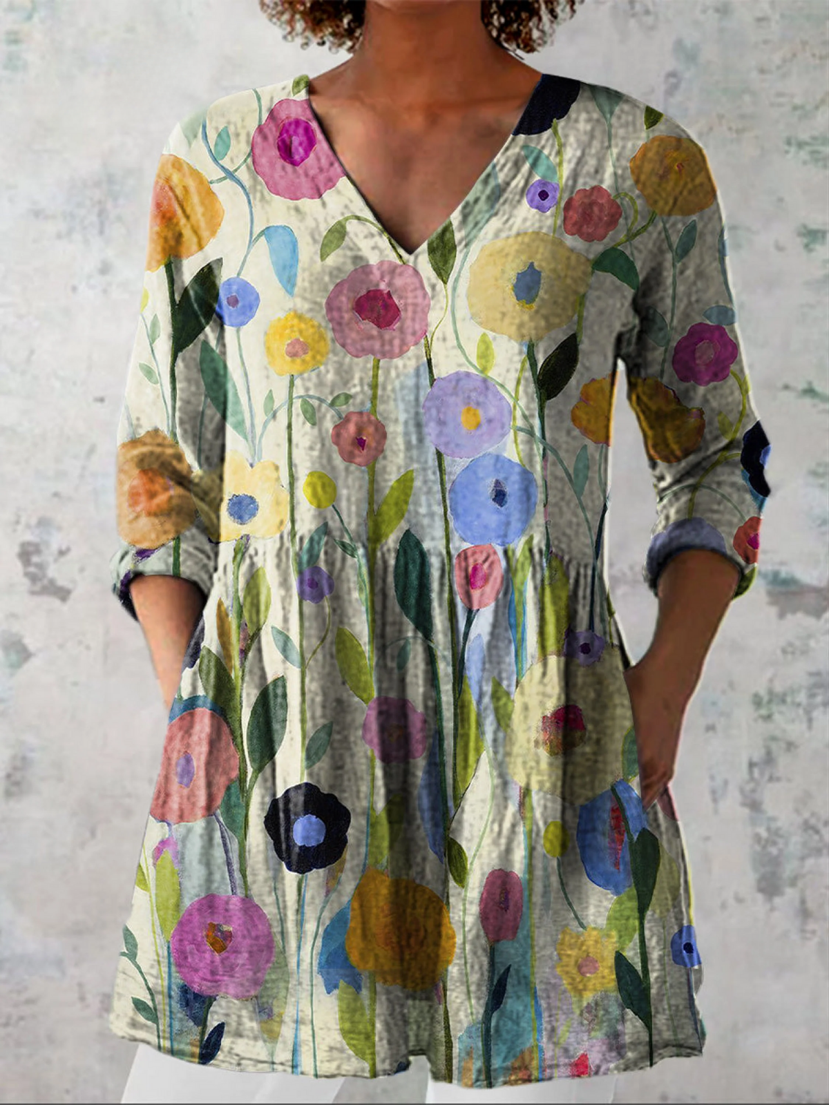 Louise— Soft-Knit V-Neck Blouse