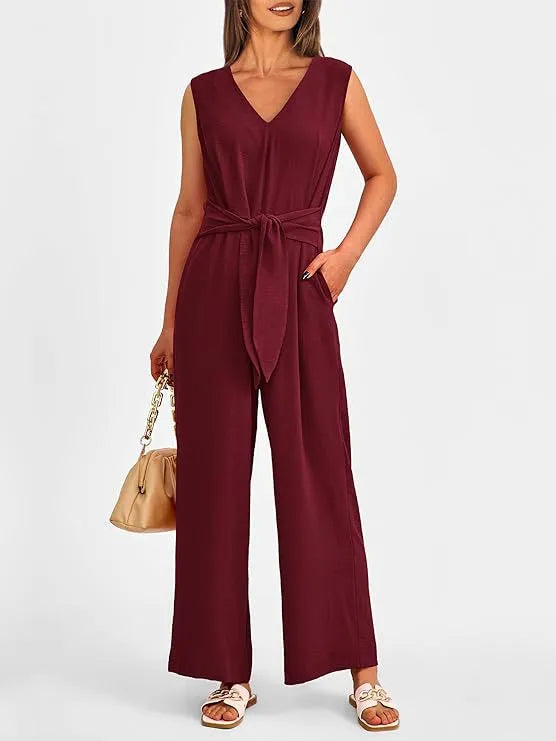 Grace - V-neck wide-leg jumpsuit