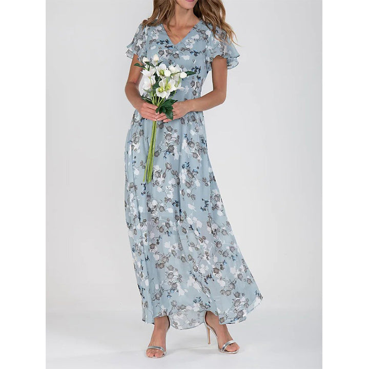 Serene Floral Chiffon Dress