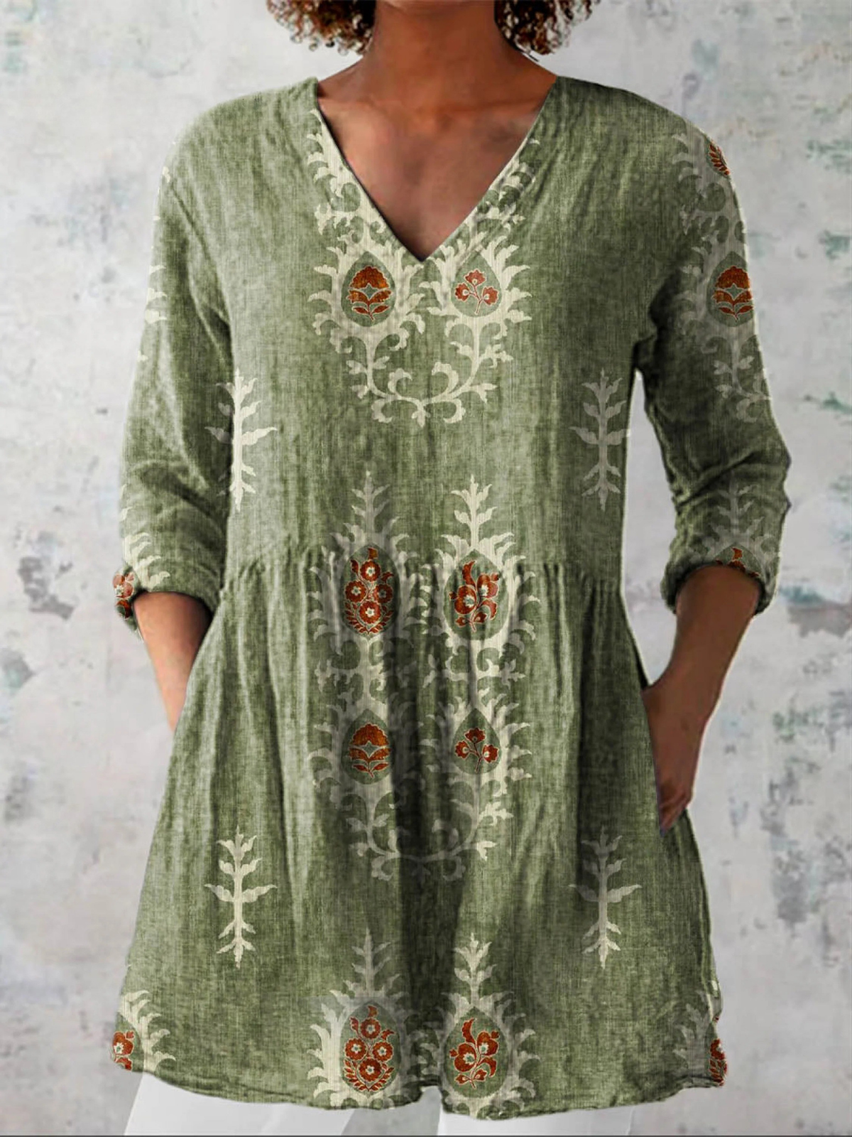 Elise — Soft-Knit V-Neck Blouse