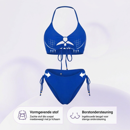 Nadia | Halter Bikini met Vetersluiting