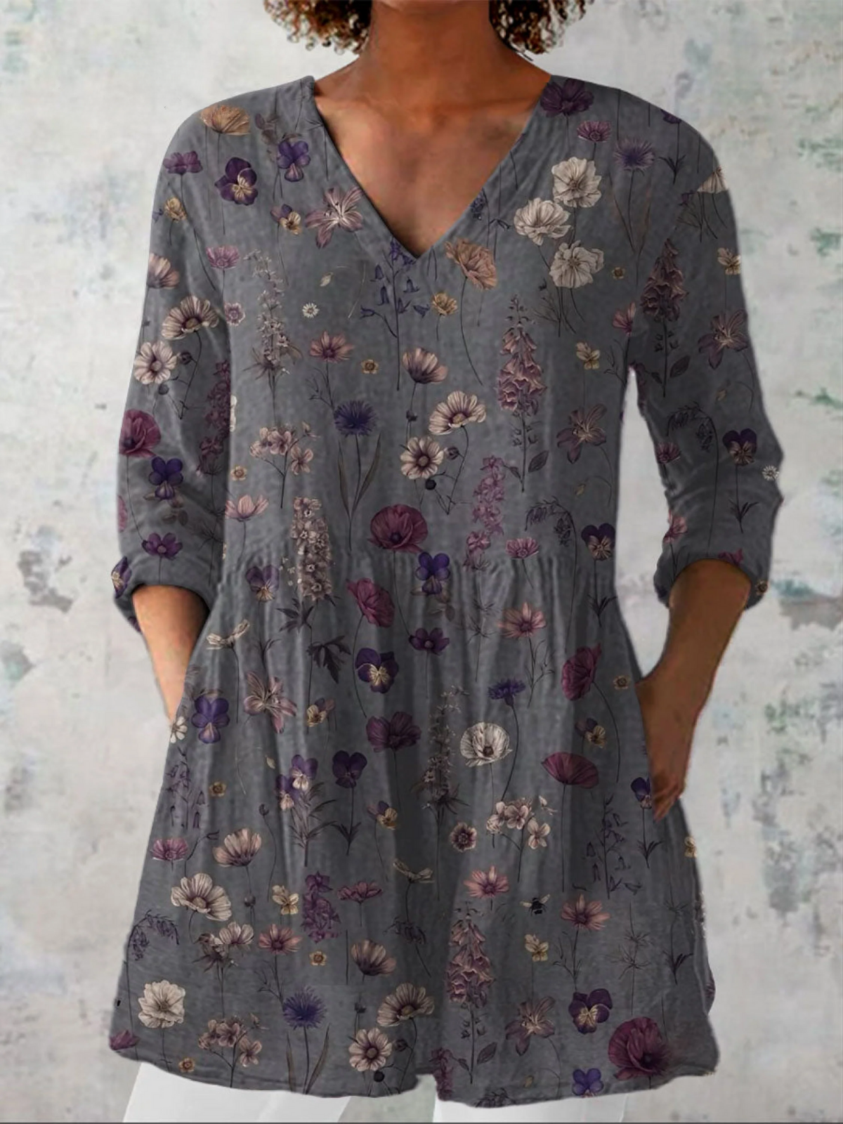 Audrey — Soft-Knit V-Neck Blouse
