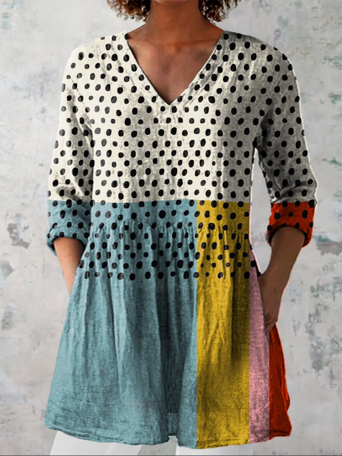 Valerie — Soft-Knit V-Neck Blouse