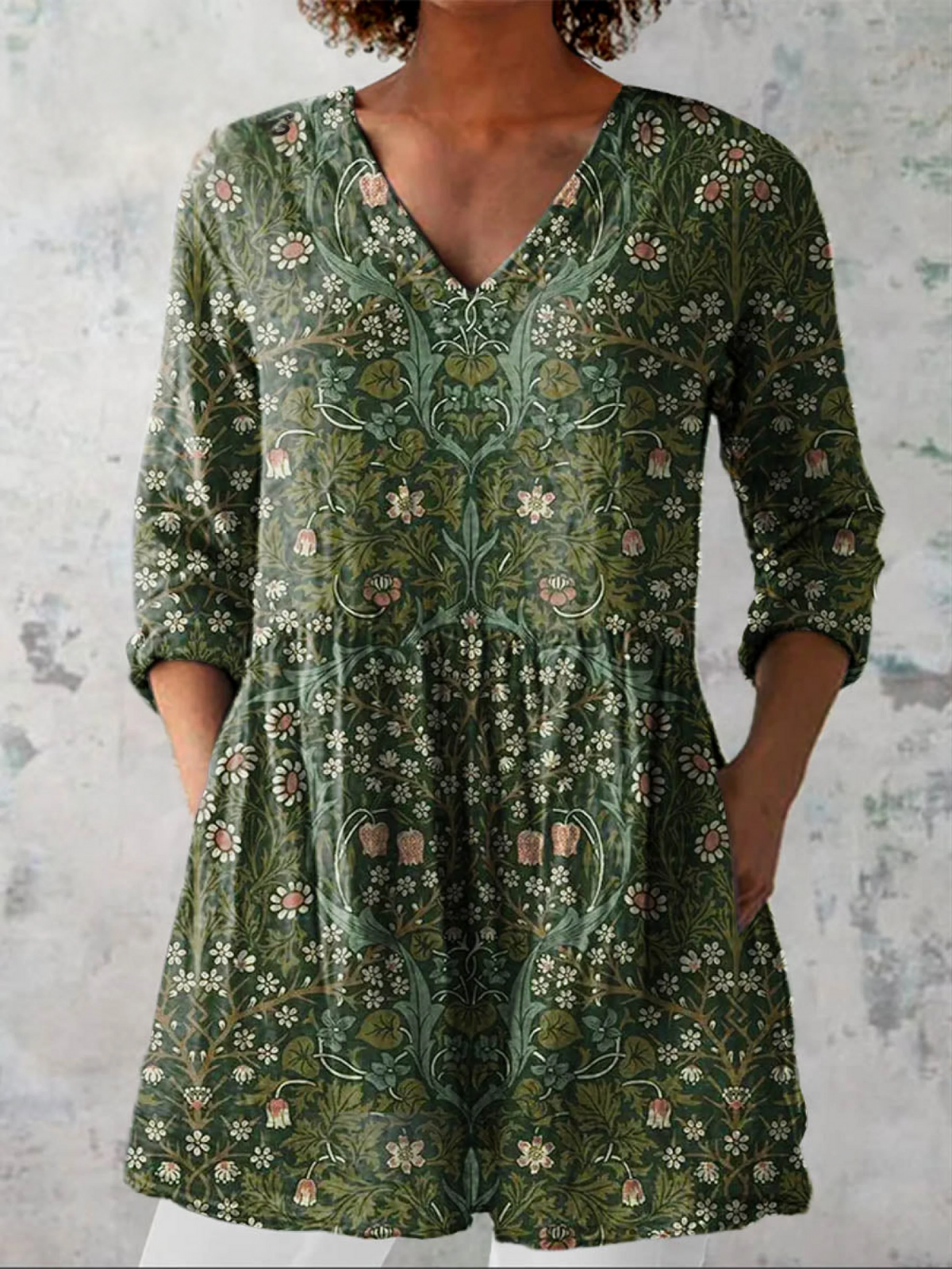 Julie — Soft-Knit V-Neck Blouse