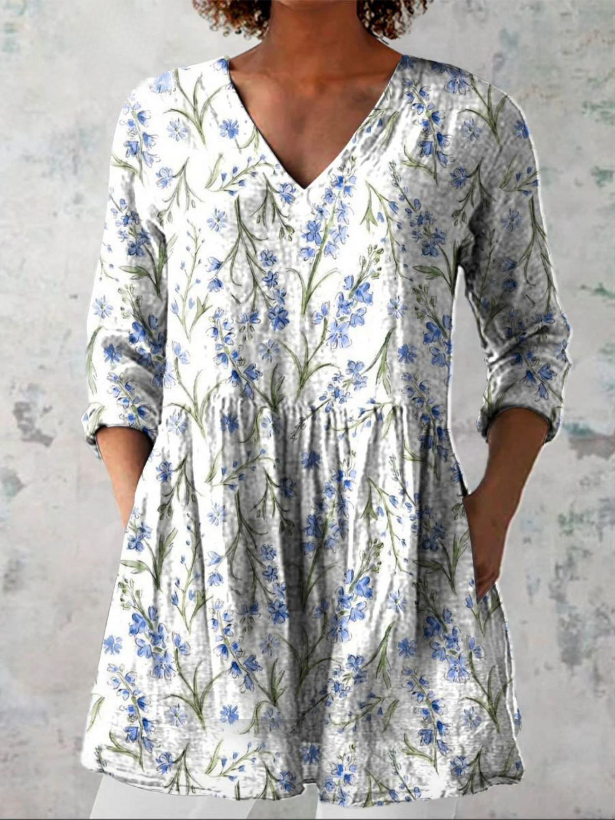 Jeanne — Soft-Knit V-Neck Blouse
