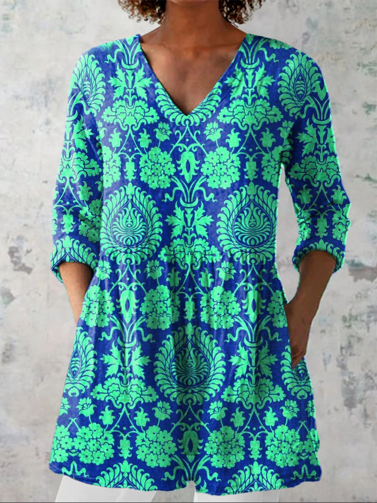 Ines — Soft-Knit V-Neck Blouse