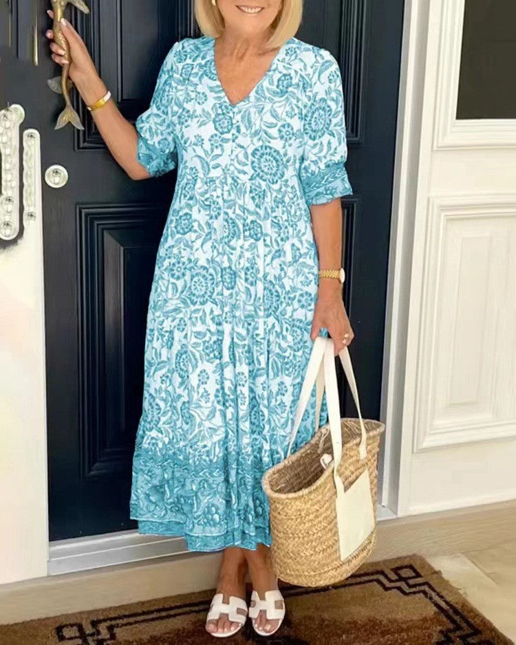 Azure - Print Dress