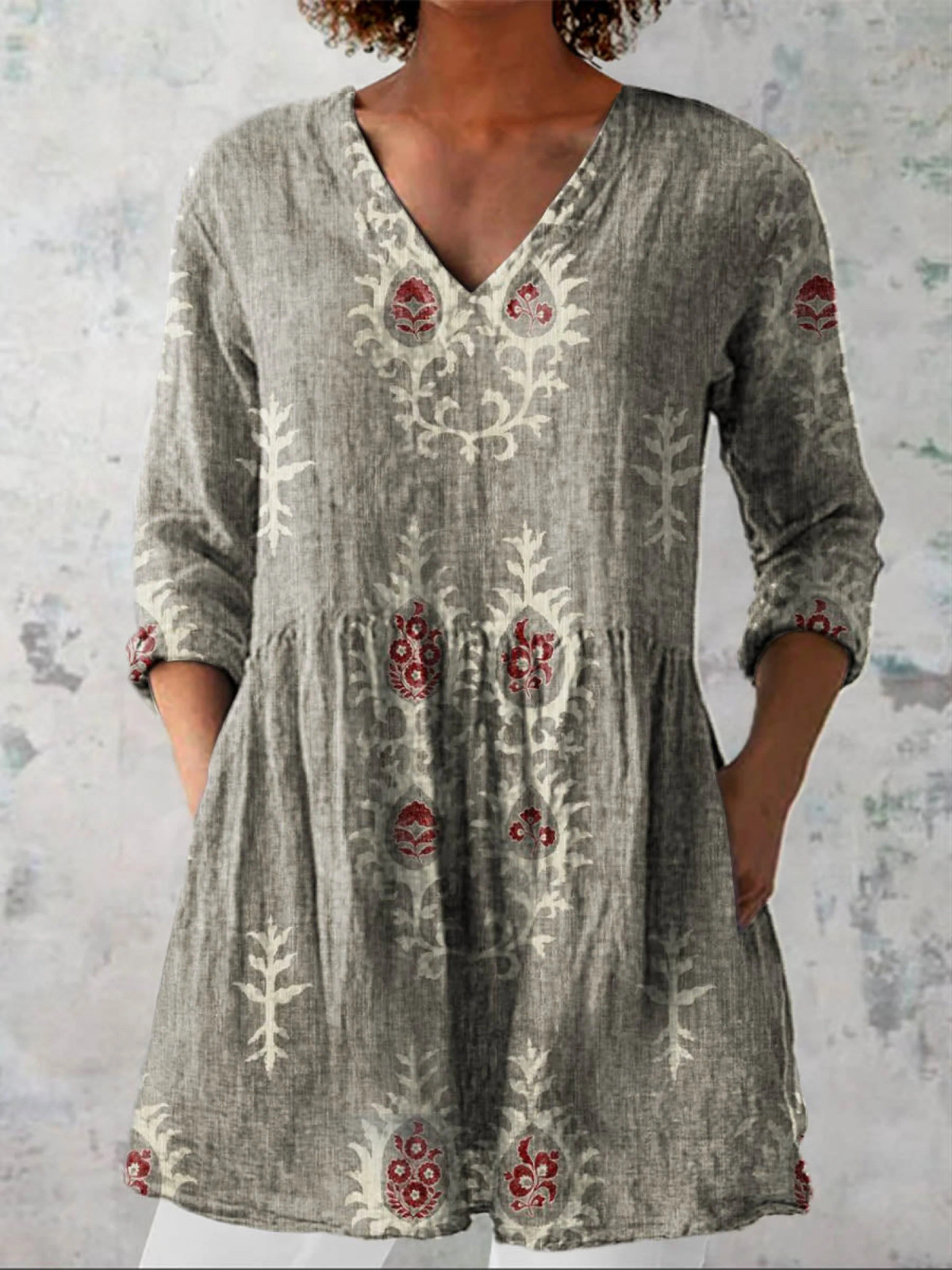Elise — Soft-Knit V-Neck Blouse