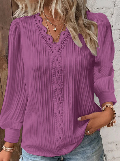 Sophia - Lace Trim Blouse