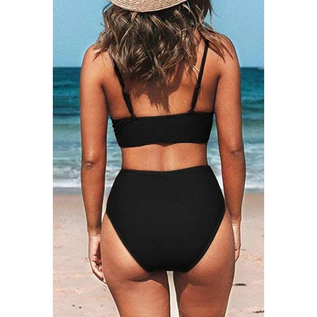 Jodi | Hoge Taille Bikini met Speelse V-hals
