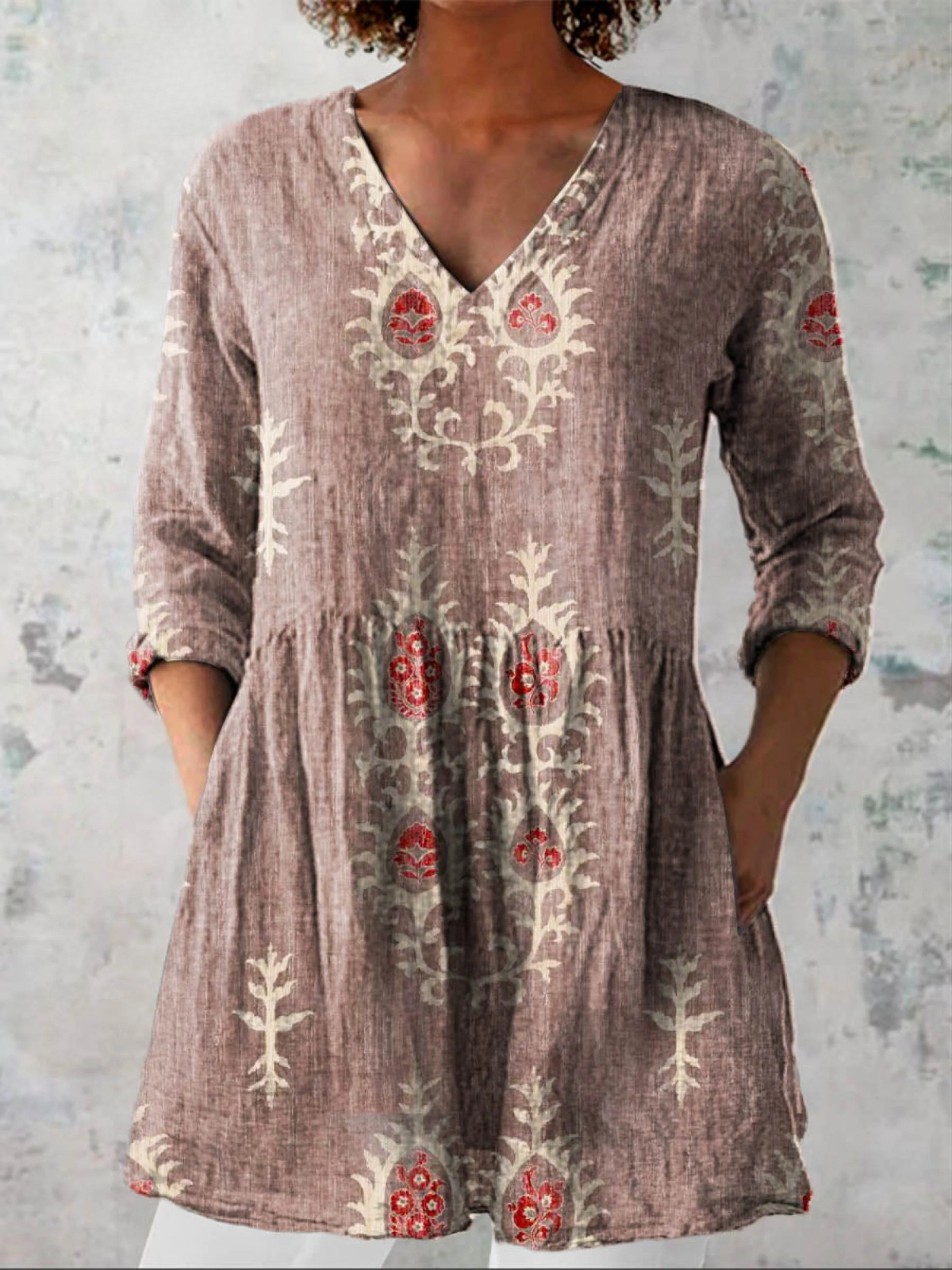 Elise — Soft-Knit V-Neck Blouse