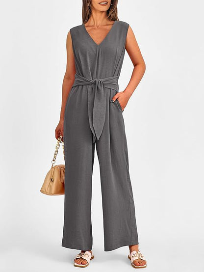 Grace - V-neck wide-leg jumpsuit