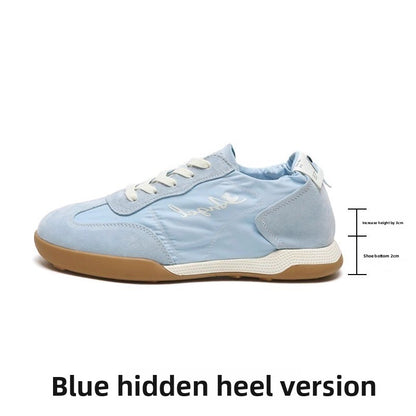 Women's Breathable Leather Ballet Training Sneakers with Inner Height