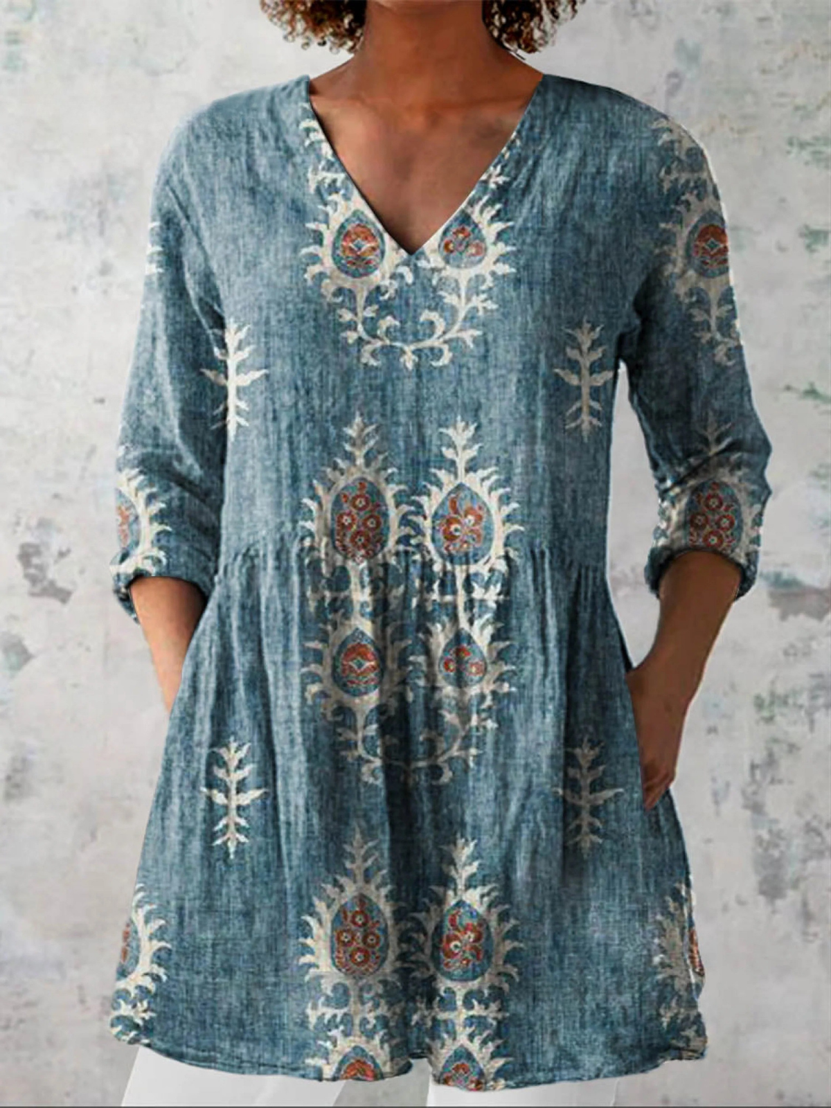 Elise — Soft-Knit V-Neck Blouse