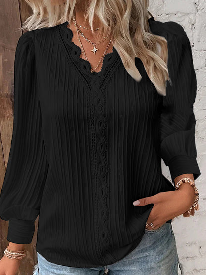 Sophia - Lace Trim Blouse