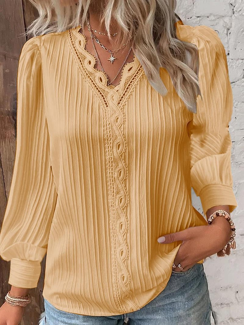 Sophia - Lace Trim Blouse