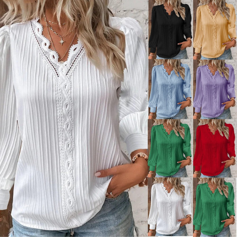 Sophia - Lace Trim Blouse