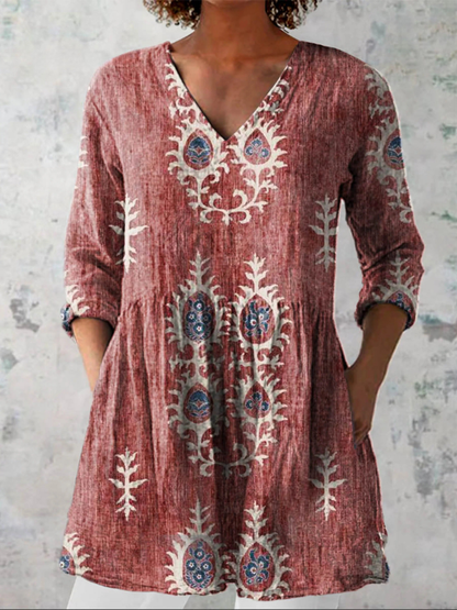 Elise — Soft-Knit V-Neck Blouse