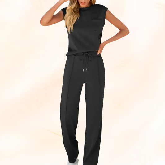JENNIFER - Women's Sleeveless Top and Wide Leg Pants Set