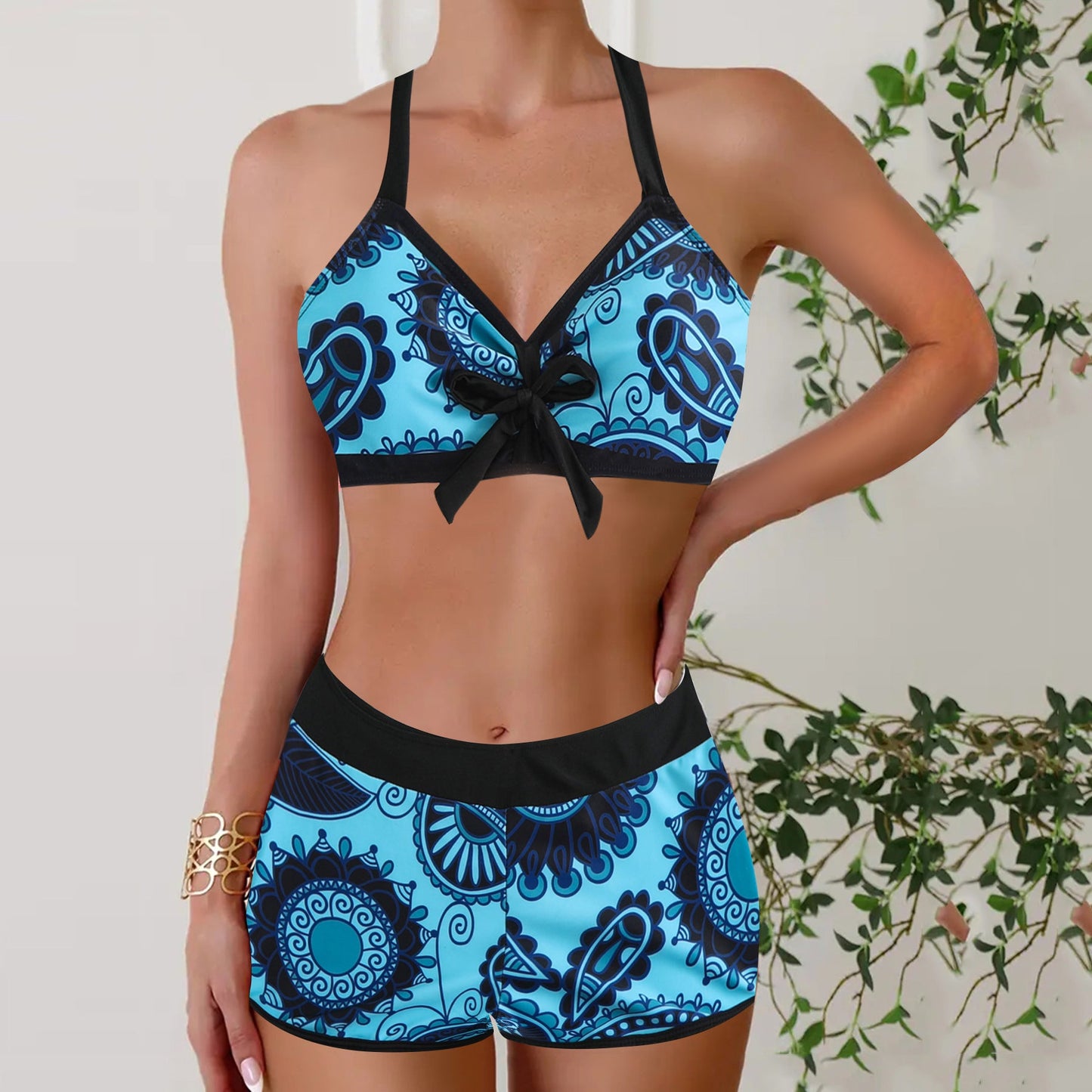 Linda | Bikiniset met Bloemenprint en Boyshort