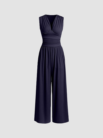 Sienna - Elegance Sleeveless Wide-Leg Jumpsuit