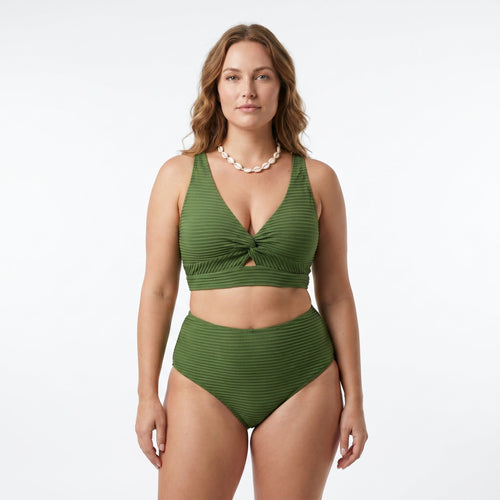 Melanie | Geribbelde Bikini met Hoge Taille
