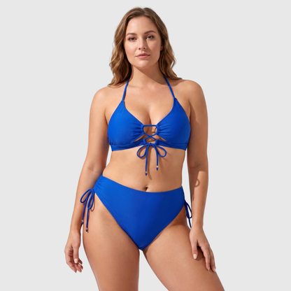 Nadia | Halter Bikini met Vetersluiting