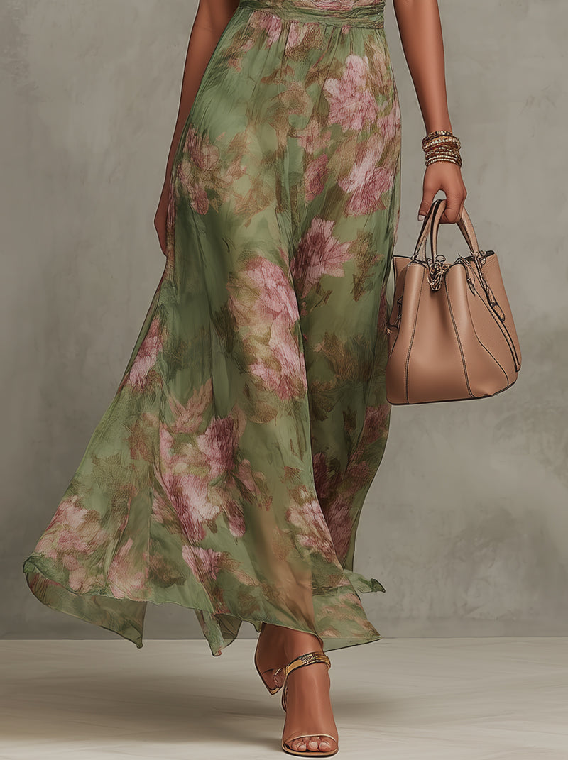Jade Floral Halter Dress