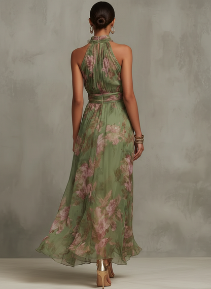 Jade Floral Halter Dress