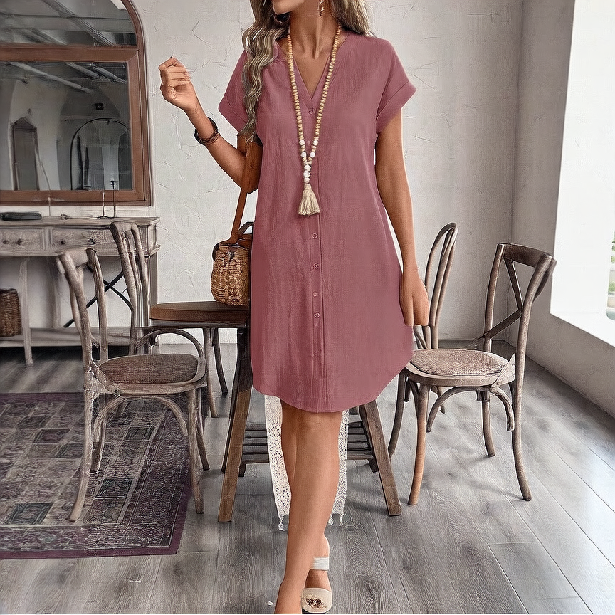 Penny Button-Front Dress