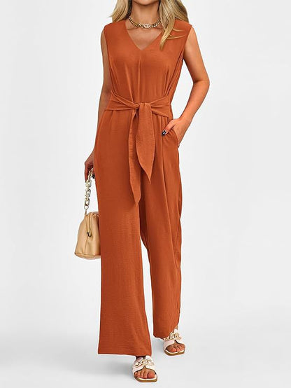 Grace - V-neck wide-leg jumpsuit