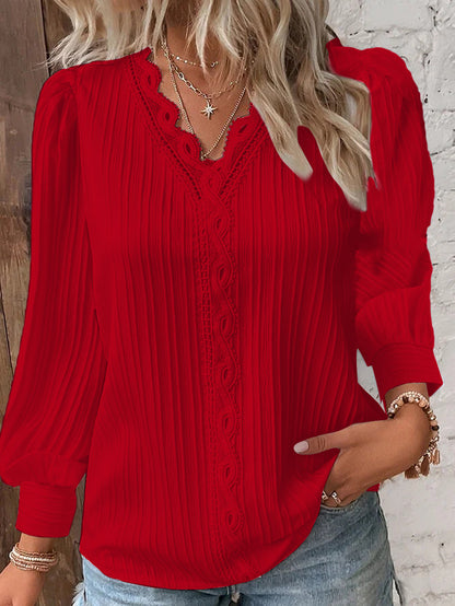 Sophia - Lace Trim Blouse