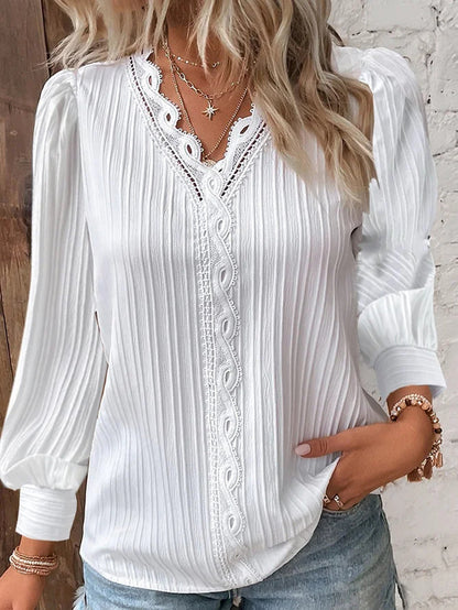Sophia - Lace Trim Blouse