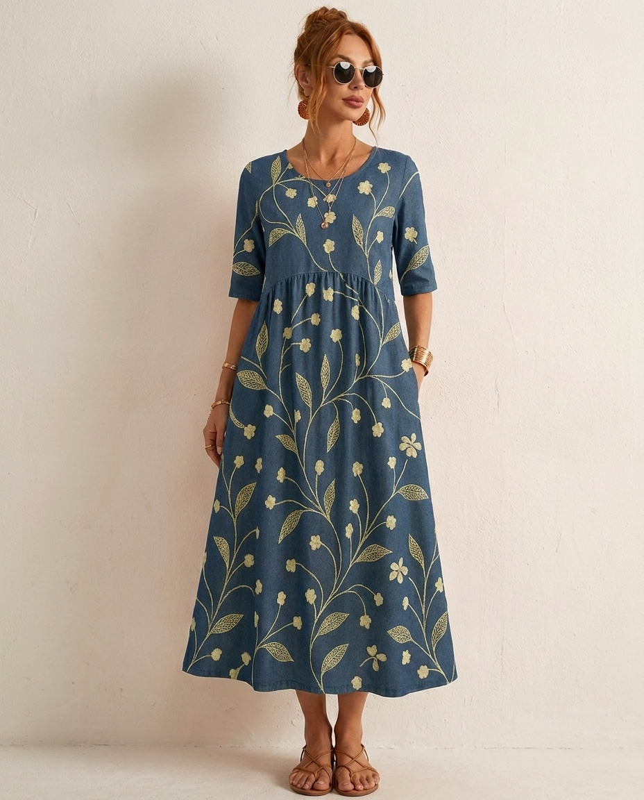Olivia | Flowing Midi Dress - Effortless Style, All-Day Ease