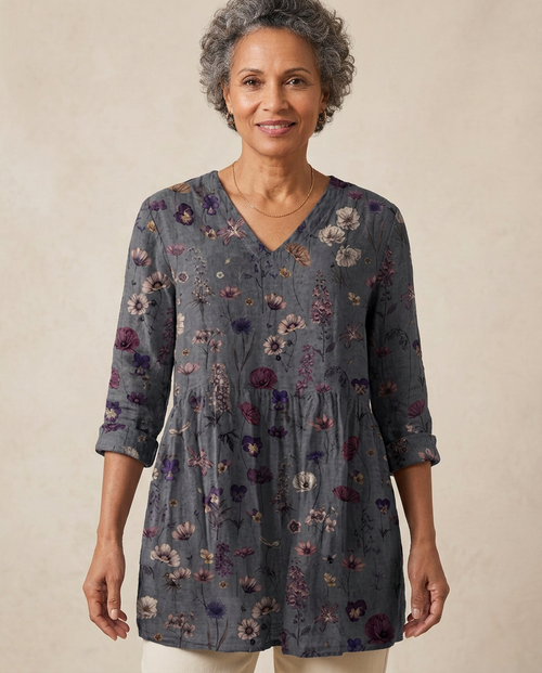 Audrey — Soft-Knit V-Neck Blouse