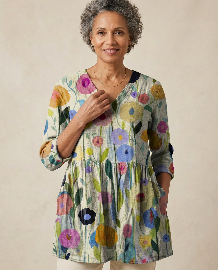 Louise— Soft-Knit V-Neck Blouse