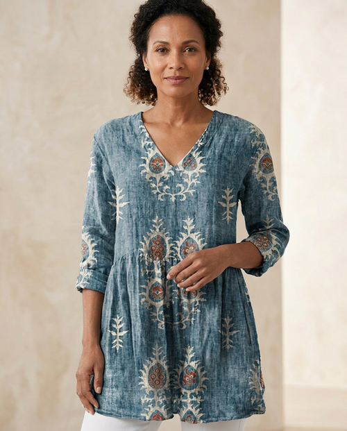 Elise — Soft-Knit V-Neck Blouse