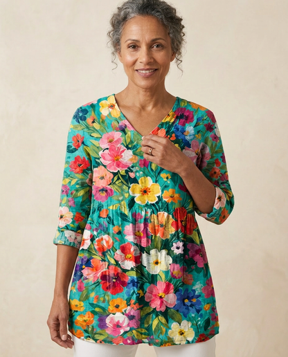 Nora — Soft-Knit V-Neck Blouse