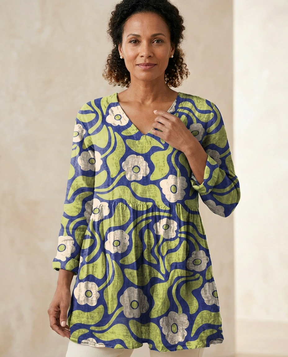 Elodie — Soft-Knit V-Neck Blouse
