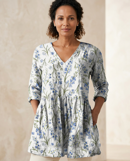 Jeanne — Soft-Knit V-Neck Blouse