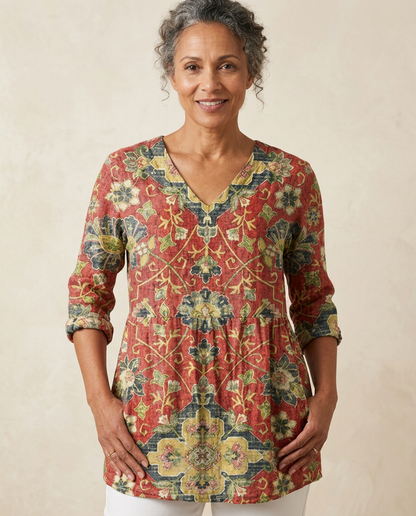 Lea — Soft-Knit V-Neck Blouse