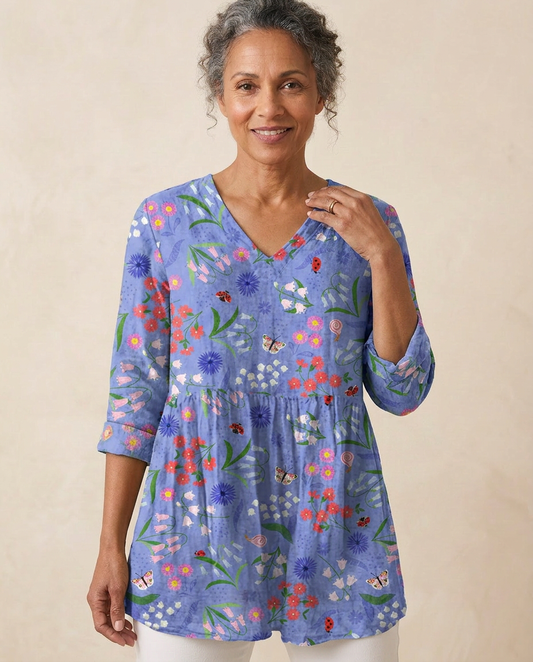 Aline — Soft-Knit V-Neck Blouse