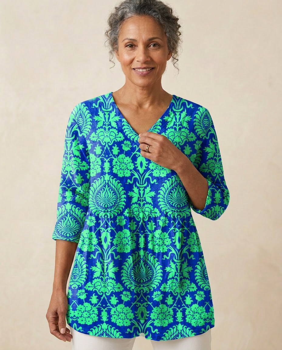 Ines — Soft-Knit V-Neck Blouse