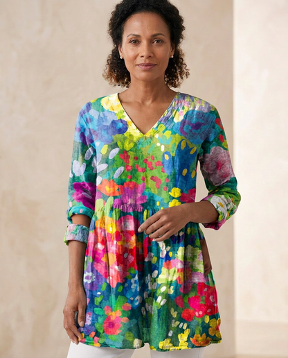 Maelle — Soft-Knit V-Neck Blouse