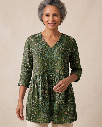 Julie — Soft-Knit V-Neck Blouse