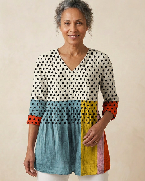 Valerie — Soft-Knit V-Neck Blouse