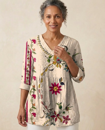 Clara — Soft-Knit V-Neck Blouse